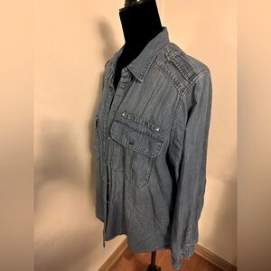 Soft denim button down shirt